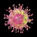 A virus isolated on black background Royalty Free Stock Photo