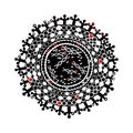 Virus, an isolated viral molecule, black, white and red colors Royalty Free Stock Photo