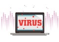 Virus on a laptop screen Royalty Free Stock Photo