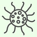 Virus line icon. Biology microbe bacterium and germ outline style pictogram on white background. Science and