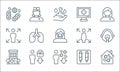 virus line icons. linear set. quality vector line set such as quarantine, virus, hospital, syringes, unemployed, infected, keep Royalty Free Stock Photo