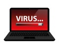 Virus loading laptop internet crime Royalty Free Stock Photo