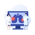 Virus in lungs, pneumonia vector art with medics