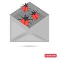 Virus in the mail color flat icon Royalty Free Stock Photo