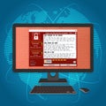 Virus Malware Ransomware wannacry encrypted your files and requires money.