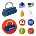 Virus, monitor, display, screen .Hackers and hacking set collection icons in cartoon,flat style vector symbol stock