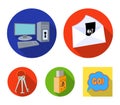 Virus, monitor, display, screen .Hackers and hacking set collection icons in flat style vector symbol stock illustration