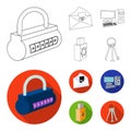 Virus, monitor, display, screen .Hackers and hacking set collection icons in outline,flat style vector symbol stock