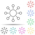 virus multi color style icon. Simple thin line, outline vector of Scientifics study icons for ui and ux, website or mobile Royalty Free Stock Photo
