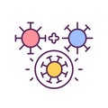 Virus mutation process RGB color icon