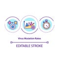 Virus mutation rates concept icon