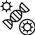 Virus mutation vector illustration, line style icon