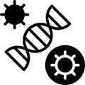 Virus mutation vector illustration, solid style icon