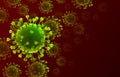 Virus organism danger, biology macro, cover medical.