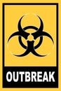 Virus outbreak area poster, corona virus pandemic situation