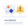 Virus outbreak concept, respiratory disease epidemic, seasonal flue spread, precaution or preventive measure