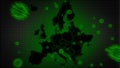 Coronavirus - pandemic hits Europe - 3D rendered animation