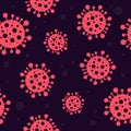 Seamless Red Flat Virus Illustration Pattern Royalty Free Stock Photo
