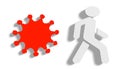 Virus and pedestrian icons