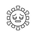 Virus Pensive Face line icon