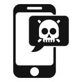 Virus phone icon simple vector. Fraud alert Royalty Free Stock Photo