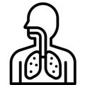 Virus and Pneumonia vector illustration, ine style icon