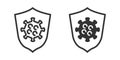Virus protection icon in two versions in simple design. Vector illustration Royalty Free Stock Photo