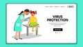 Virus Protection Vaccine Injection Children Vector Illustration