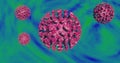 Virus raster icon Virus with core. Viral microorganism molecule and stripe isolated raster