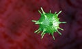 Virus realistic 3d render Pathogenic virus causing infection organism , Infection green cell in blood ,Viral disease