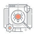 Virus related color line vector icon, illustration