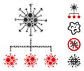 Virus Replication Collage of CoronaVirus Icons