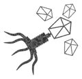 Virus Replication Low-Poly Mocaic Icon Royalty Free Stock Photo