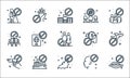 virus restrictions line icons. linear set. quality vector line set such as no touch, bat, no touch, no touch, cruise, bench,