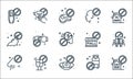 virus restrictions line icons. linear set. quality vector line set such as , no touch, no touch, no travelling, party, bat, closed