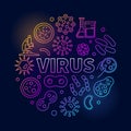 Virus round vector colorful illustration made with viruses icons Royalty Free Stock Photo