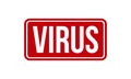 Virus Rubber Stamp. Red Virus Rubber Grunge Stamp Seal Vector Illustration