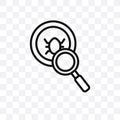 Virus search vector linear icon isolated on transparent background, Virus search transparency concept can be used for web and mobi Royalty Free Stock Photo