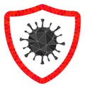 Virus Shield Lowpoly Mocaic Icon Royalty Free Stock Photo
