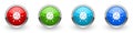 Virus silver metallic glossy icons, bacteria, pathogen, infection concept set of modern design buttons for web, internet and