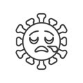 Virus sleepy face line icon