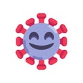 Virus Smiling face with smiling eyes flat icon