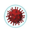 Virus in sphere 3d rendering