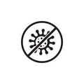 Virus stop, virus crossed, corona virus, covid-19 prevention icon
