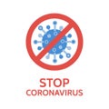 Virus stop icon. Coronavirus protection symbol. Danger bacteria isolated on white background. Antiviral immunity. Vector