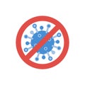 Virus stop icon. Coronavirus protection symbol. Danger bacteria isolated on white background. Stop coronavirus concept