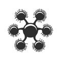 Virus Structure Silhouette Illustration. Microbiology And Infection Concept Isolated Vector Illustration Royalty Free Stock Photo