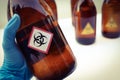 Virus symbol on bottle chemical ,warning symbol