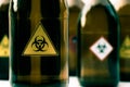 Virus symbol on bottle chemical ,warning symbol