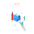 Virus test - modern colorful isometric web banner